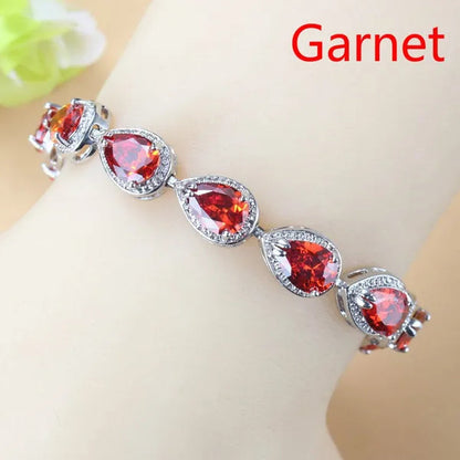 Silver 925 Selling Water Drop Green Zircon Bracelet Health Fashion Jewelry For Women