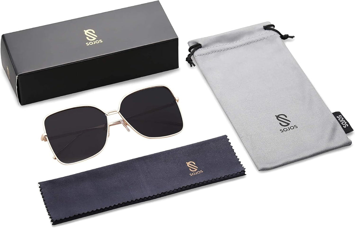 Classic Trendy Square Oversized Sunglasses Womens Mens UV400 Big Large Designer Shades SJ1082