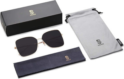 Classic Trendy Square Oversized Sunglasses Womens Mens UV400 Big Large Designer Shades SJ1082