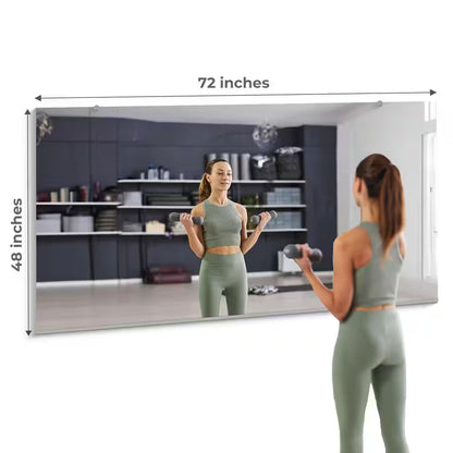 Gym Mirror 48 In. W X 72 In. H 1/4 In. Tempered Glass, Safety-Backed, DYI Installation