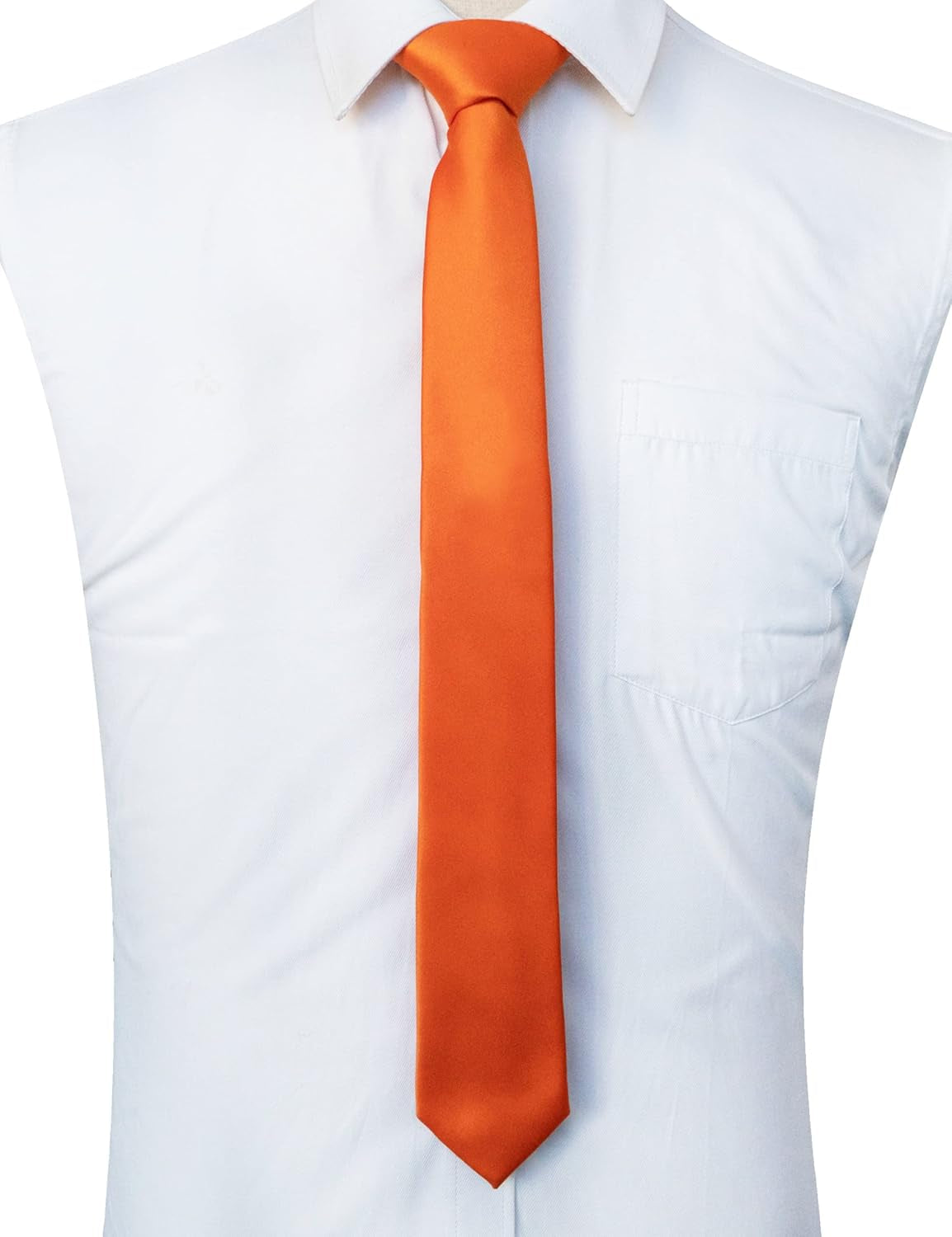 2.4“ Solid Color Skinny Tie Business Wedding Necktie for Men(6Cm)
