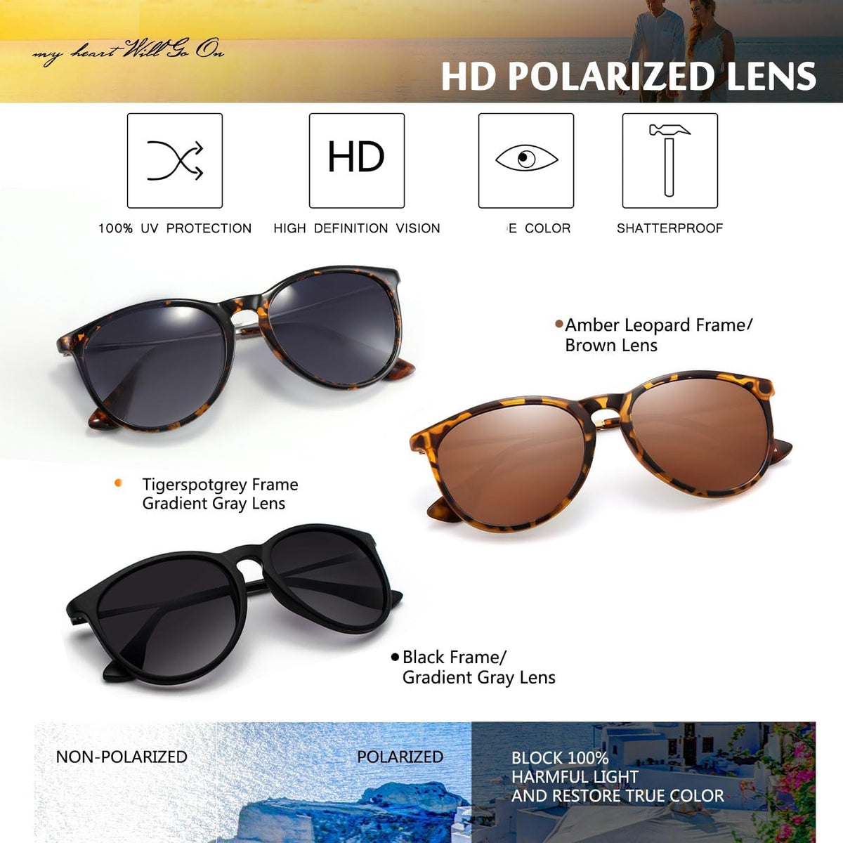Sunglasses Womens Men Polarized UV Protection Trendy Vintage Retro round Mirrored Lens Sunglasses for Women