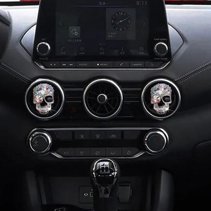 1 Pc Crystal Skull Car Air Fresheners Vent Clips Car Diffuser Vent Clip Rhinestone Car Decoration Cute Car Interior Decor Bling Car Accessories
