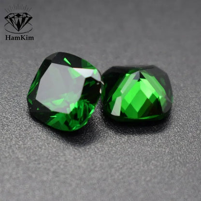 Natural Colombia Emerald Corundum Spinel Square Shapes Jewelry Diy Green Gem AAAAA