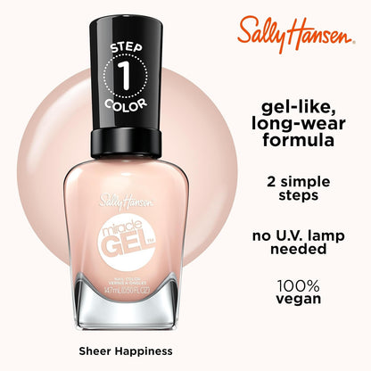 Miracle Gel™, Sheer Happiness, Long Lasting, Gel-Like Formula, No UV Lamp Needed, Pink Nail Polish