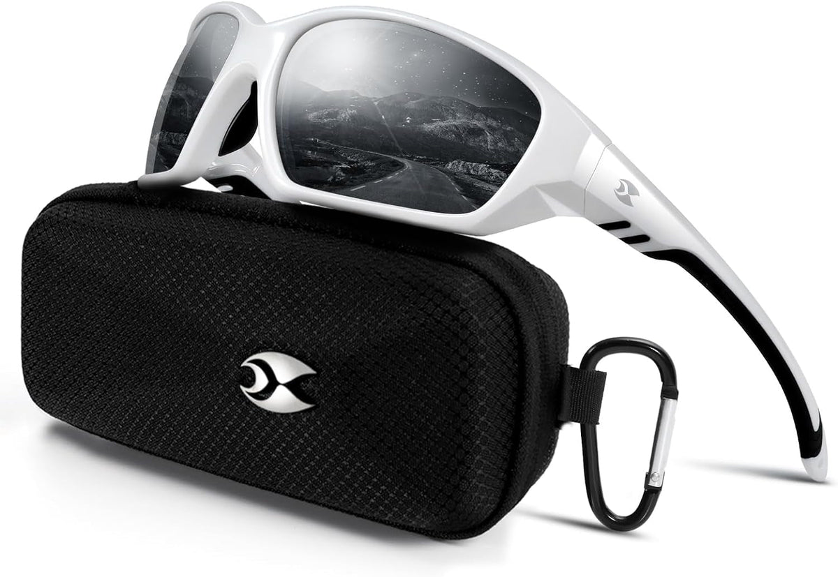 Sports Polarized Sunglasses for Men: Womens UV400 Protection Sun Glasses Wrap Around Goggles for Fishing Driving TR90