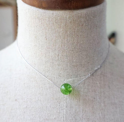 August Birthstone Elegant Silver Necklace for Women with Green Peridot Pendant - Handmade Crystal Birthstone Jewelry(Peridot)