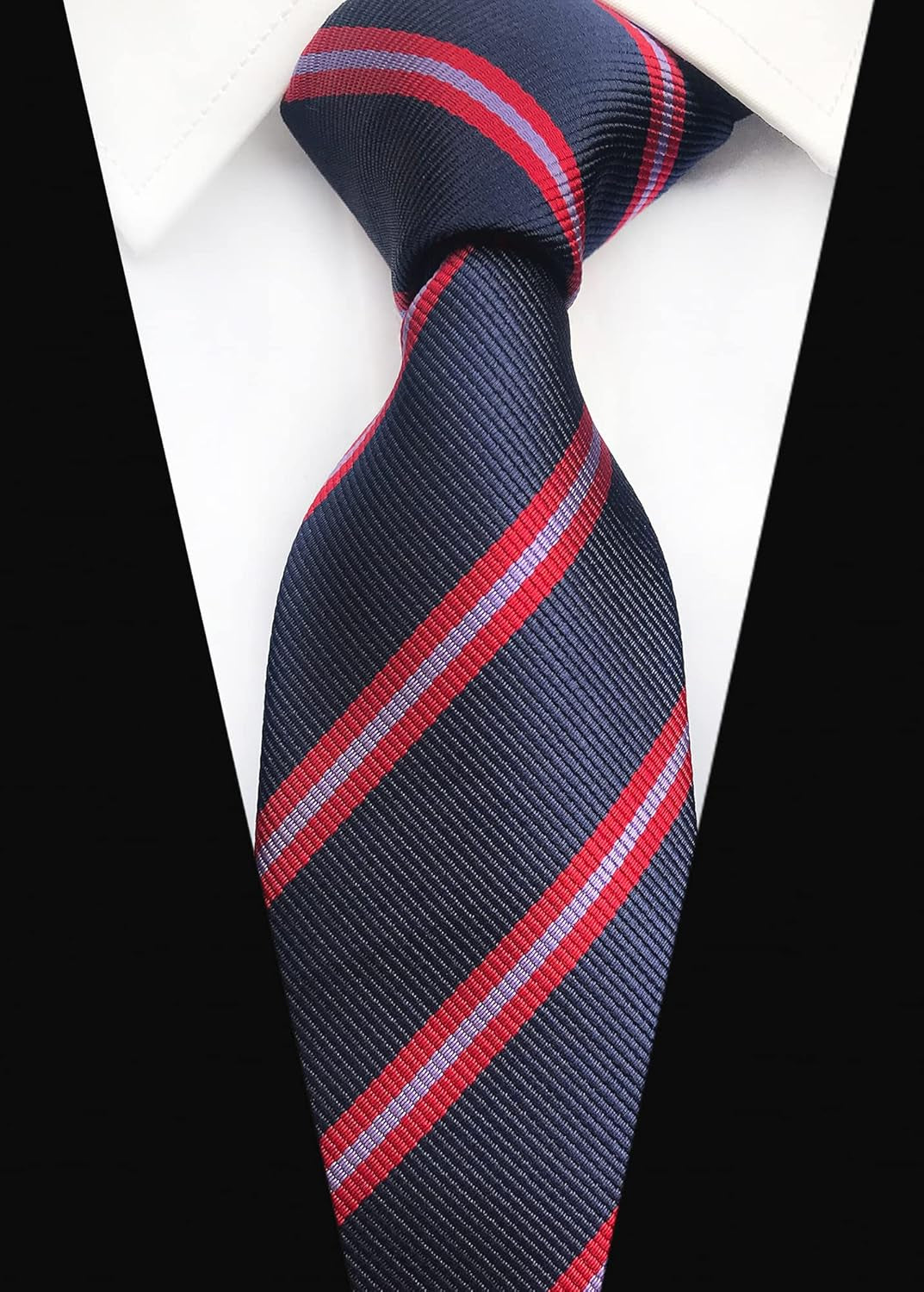 Men'S Classic Necktie Jacquard Woven Ties for Men Formal Business Ties Wedding Party Groomsmen Black Tie