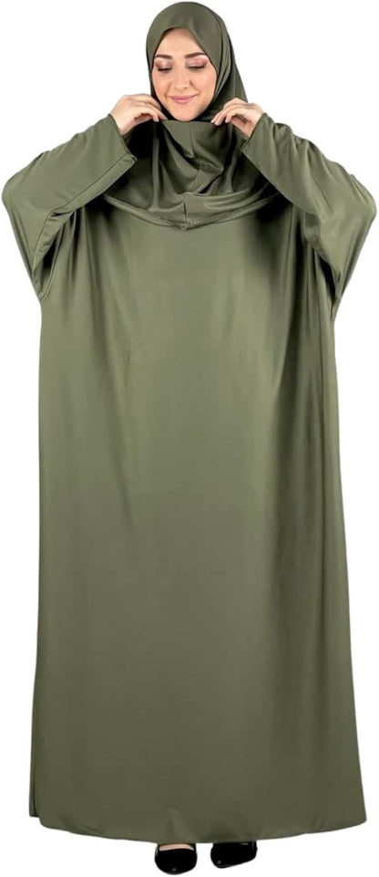 Women Prayer Clothes with Hijab Muslim Outfits Long Robe Abaya Turkish Islamic Dresses Dubai Kaftan with Rosary