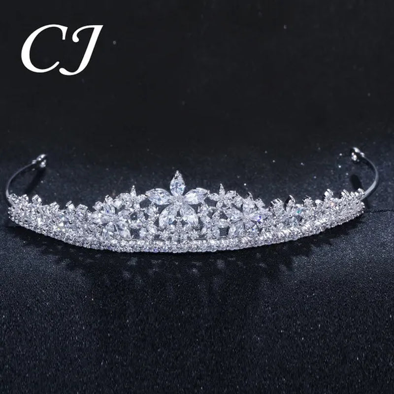 CANDICE Luxurious Classy White Gold Plating Bridal Crown Tiara Necklace Earrings Sets Pave Water Drop Cubic Zirconia Wedding Jewelry Set for Brides