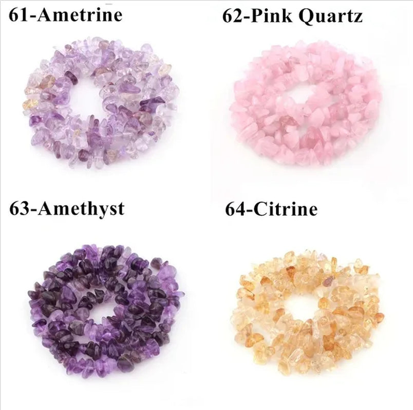 5-8MM natural stone irregular shape free-form chip beads tiger eye amethyst turquoise white crystal red coral Lapis lazuli used for jewelry making DIY bracelet 30"