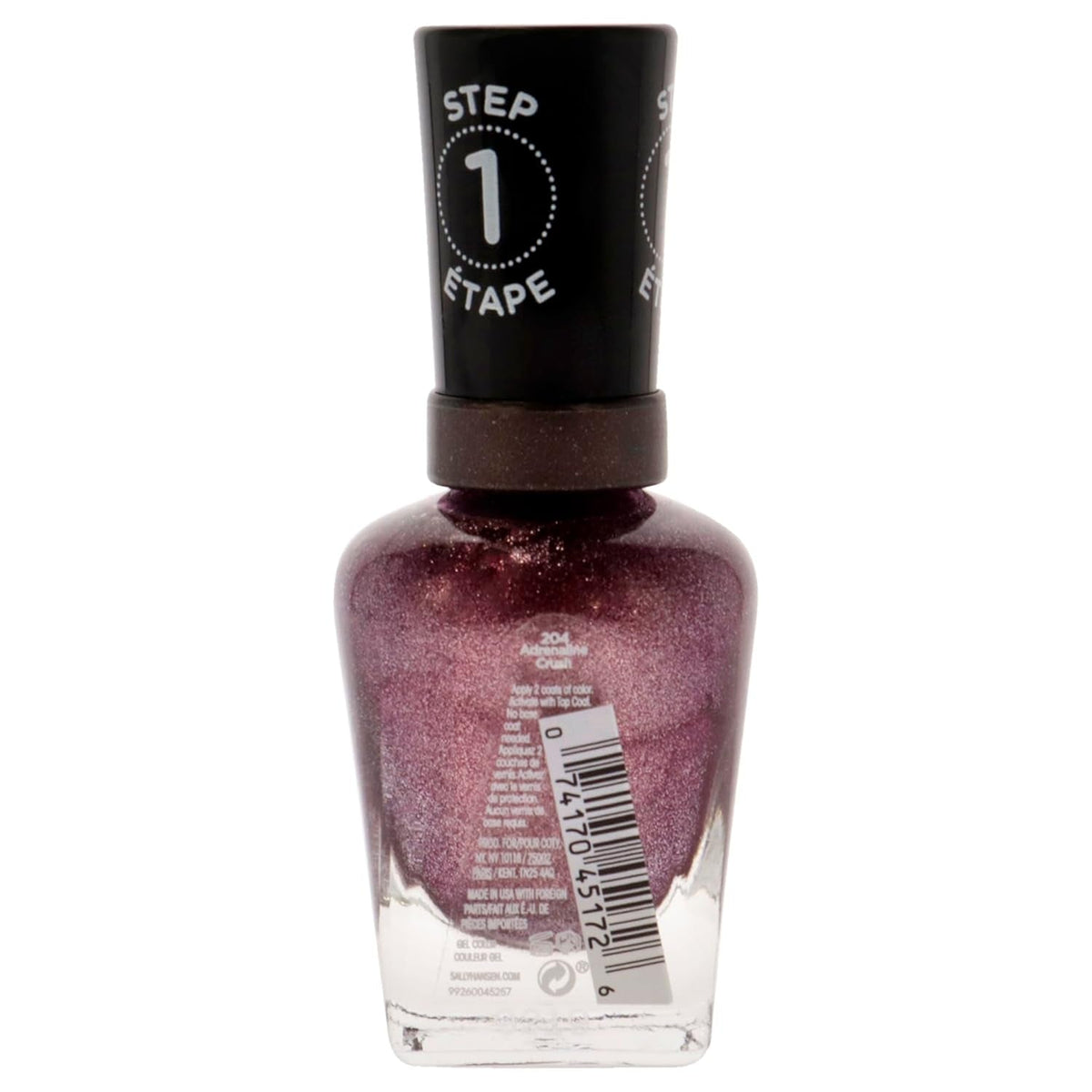 Miracle Gel™, Adrenaline Crush, Long Lasting, Gel-Like Formula, No UV Lamp Needed, Grey Glitter Nail Polish