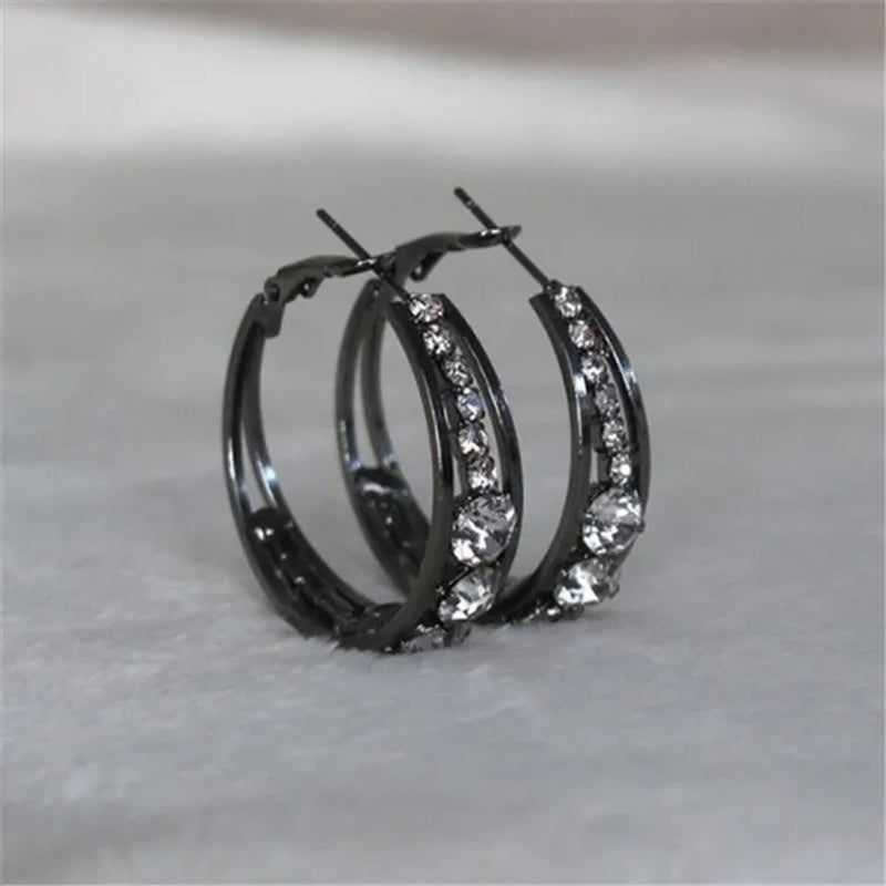 Luxury Fashion Creative Zircon Earrings Natural Zircon Earrings Golden Silvery Black Rose Golden Women's Earrings Wedding Engagement Wedding Earrings Jewelry Birthday Party Anniversary Gift