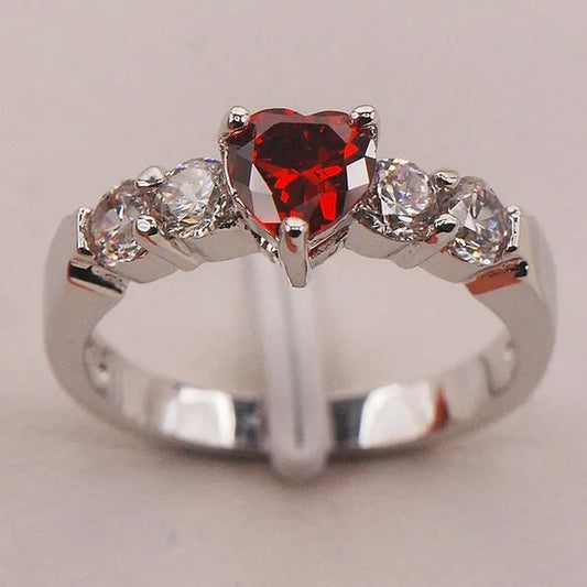 Rainbow Topaz White Topaz 925 Sterling Silver Fashion Ring Size 5 6 7 8 9 F667