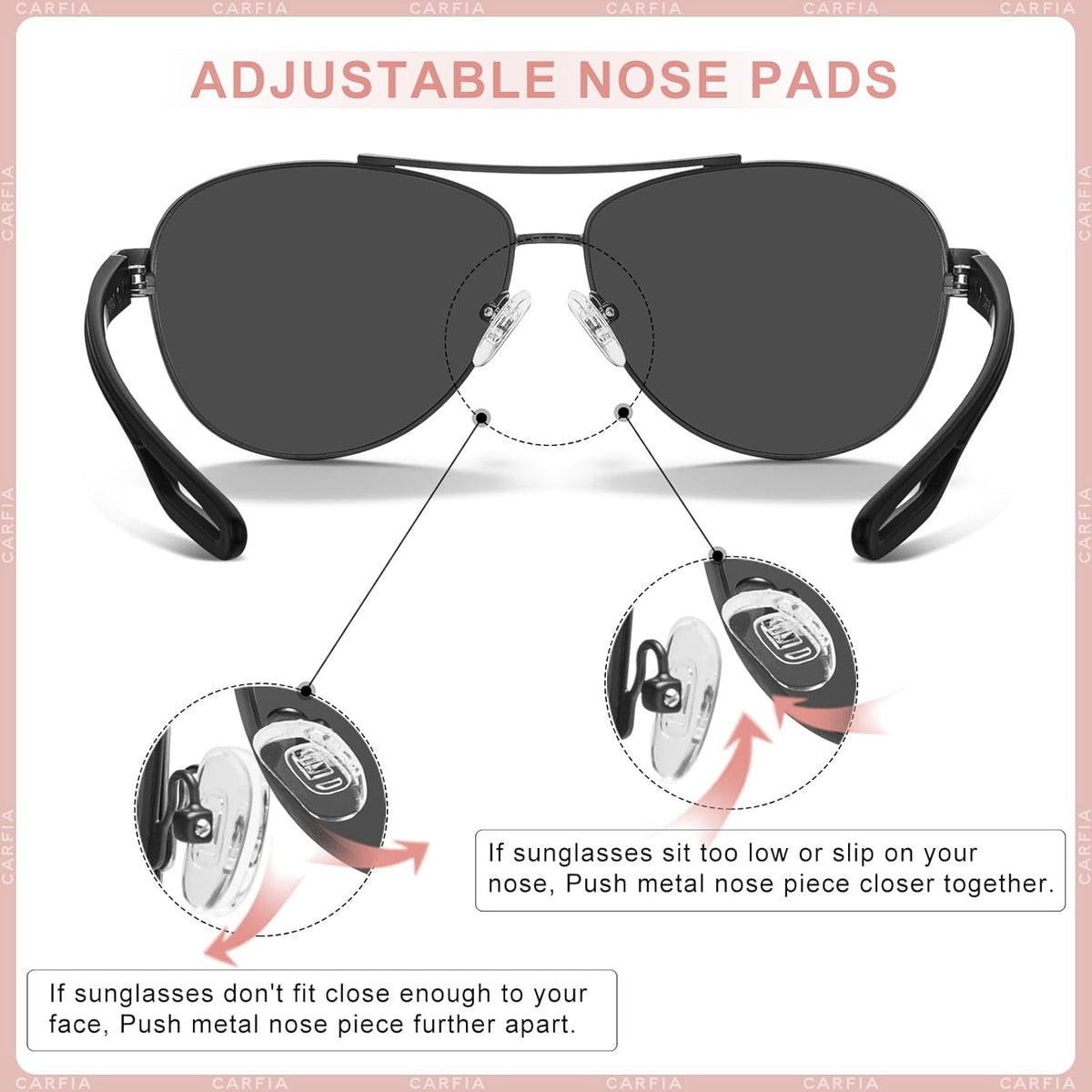 Polarized Sunglasses for Women UV Protection Ultra-Lightweight Comfort Metal Frame Driving Glasses CA3210