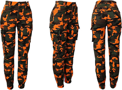 Women Camo Cargo Pants Camouflage Sweatpants Joggers Casual Army Fatigue Pants
