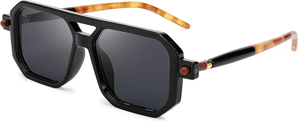 Vintage Square 70s Flat Aviator Sunglasses Women Men Classic Retro Stylish Frame UV400 Sunglasses B2622
