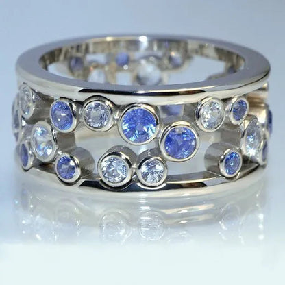 Exquisite and Fashion 925 Sterling Silver White Diamond Ring Elegant Vine Ring Diamond Jewelry Engagement Wedding Band Rings for Women US Size