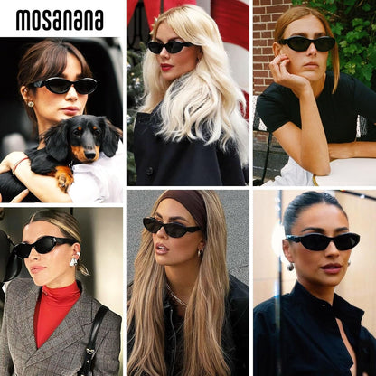 Oval Cat Eye Sunglasses for Women Retro Y2K Style MS52372
