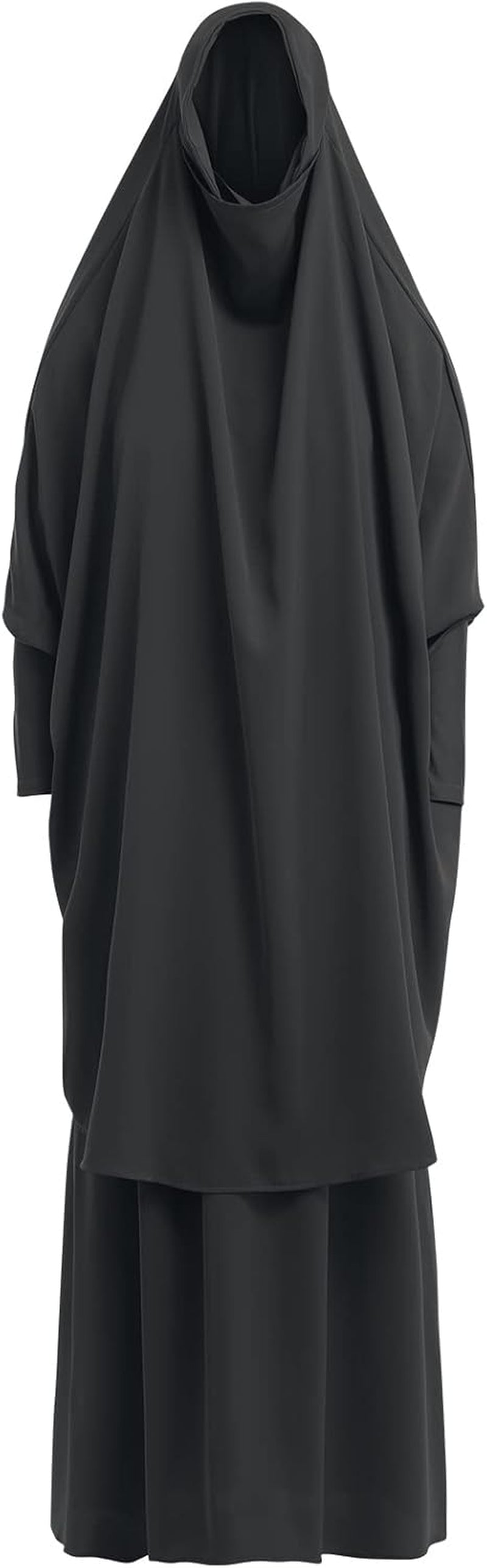 Prayer Clothes for Muslim Women Islamic Abaya Suit Maxi Skirt + Khimar Hijab 2Pcss Burka Jilbab Kaftan