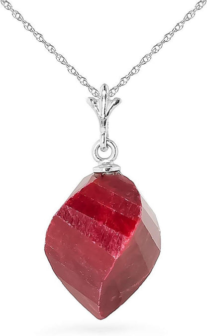 14K Solid Gold Necklace Twisted Briolette Ruby