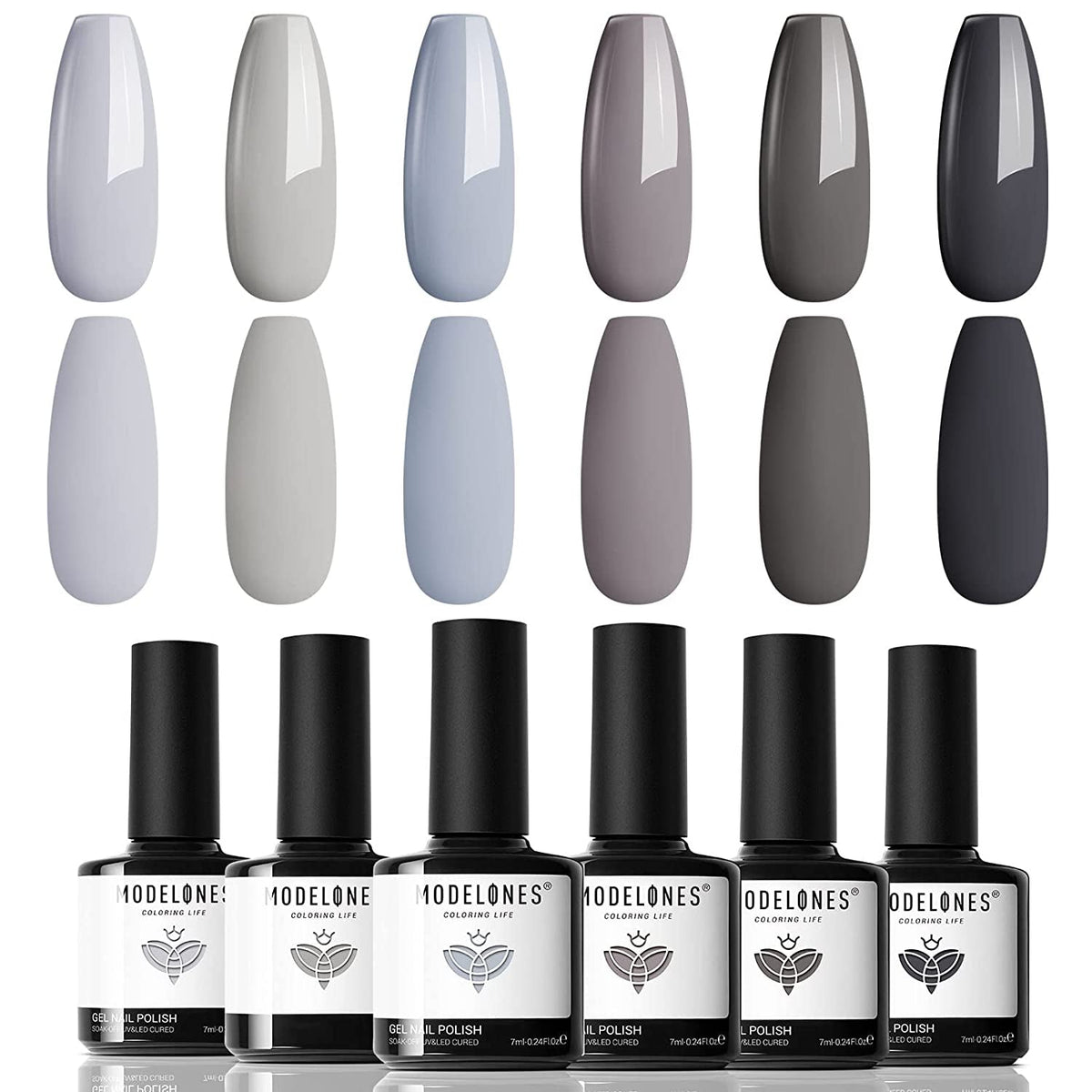 Gel Nail Polish Set, 6 Colors Easter Pastel Gel Polish Set with Nail Art Liner Brush, Soft Pink White Light Purple Blue Green Nude Spring Painting Nail Gel Polish Kit Mani DIY Salon Gifts