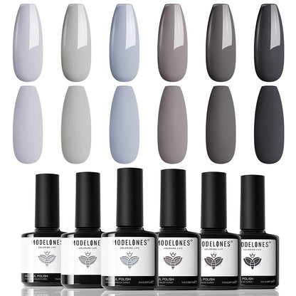 Gel Nail Polish Set, 6 Colors Easter Pastel Gel Polish Set with Nail Art Liner Brush, Soft Pink White Light Purple Blue Green Nude Spring Painting Nail Gel Polish Kit Mani DIY Salon Gifts