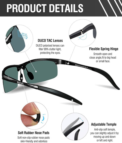 Mens Sports Polarized Sunglasses UV Protection Sunglasses for Men 8177S