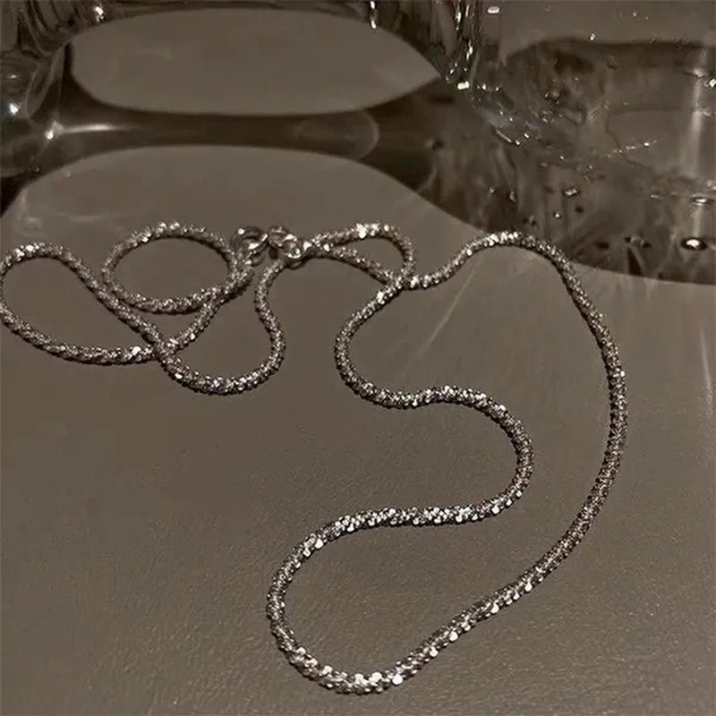 Women's Necklace Men's 16"-30" 3mm Shiny Ice Chain Necklace Chain Wedding Engagement Couple Jewelry
