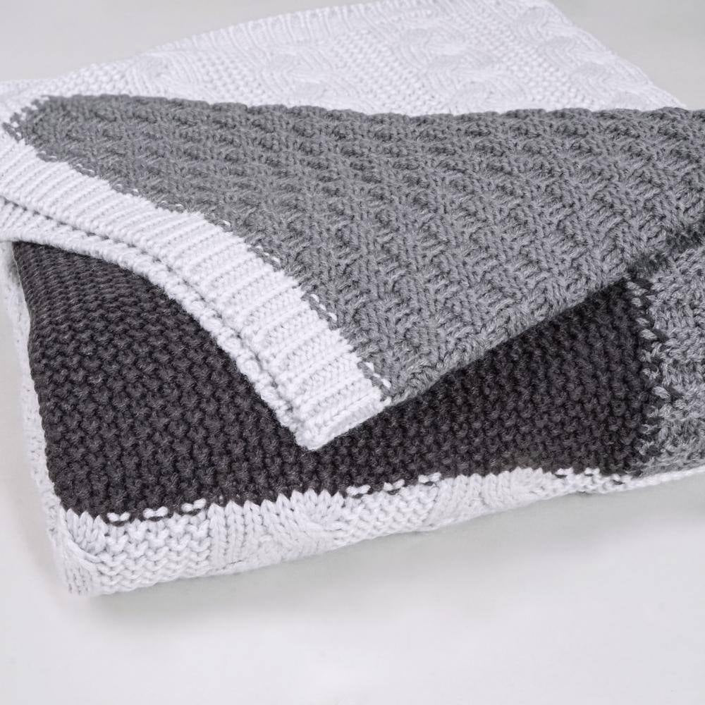 Multi-Weave Patchwork Sweater Knit Throw