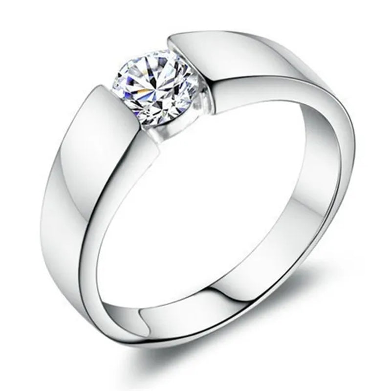 Luxury Fashion Man's and Woman's Diamond Wedding Ring 925 Sterling Silver Ring Titanium Steel Ring Engagement Bijoux Jewelry