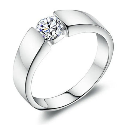 Luxury Fashion Man's and Woman's Diamond Wedding Ring 925 Sterling Silver Ring Titanium Steel Ring Engagement Bijoux Jewelry