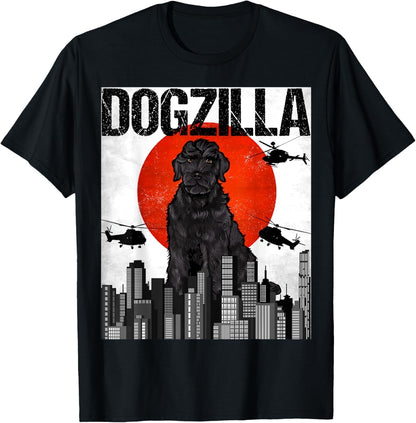 Funny Vintage Japanese Dogzilla Black Russian Terrier T-Shirt