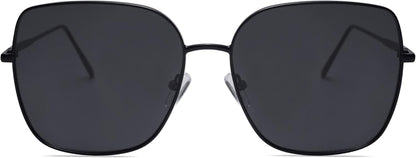 Trendy Oversized Square Metal Frame Sunglasses for Women Men Retro Big Flat Lens UV Protection Sunglasses SJ1146