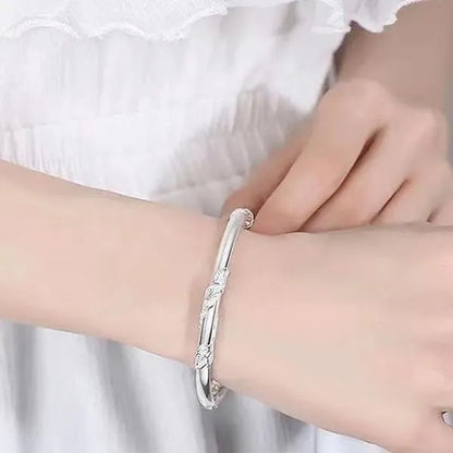 FASHION 925 Sterling Silver Creative Blooming Flowers Bracelets Bangles Cute for Women Fashion Party Wedding Accessories Jewelry
