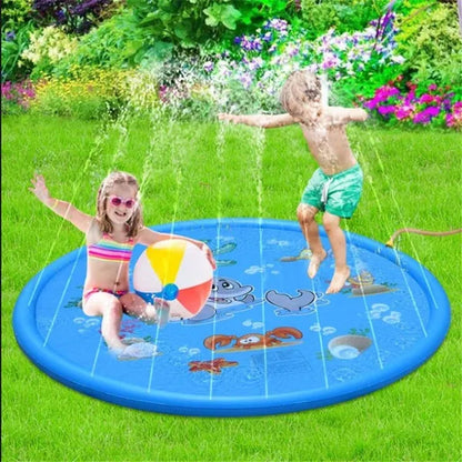 Kids Outdoor Summer Inflatable Water Splash Play Pool Playing Sprinkler Mat Yard Outdoor Fun Splash Water Toy Playground Toddler