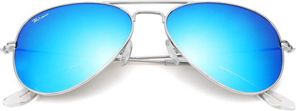 Classic Aviator Sunglasses for Men Women 100% Real Glass Lens