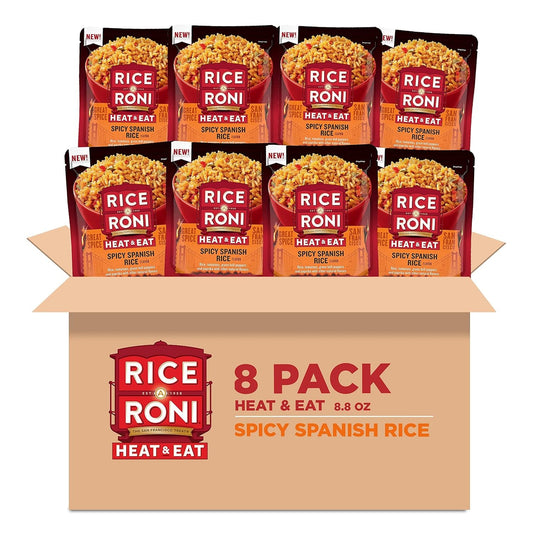 Heat & Eat Rice, Microwave Rice, Quick Cook Rice, Spicy Spanish, (8 Pack)