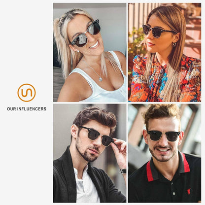 Polarized Sunglasses for Men and Women, Classic Half-Frame Retro Shades for Driving, Travel, and Outdoor Activities