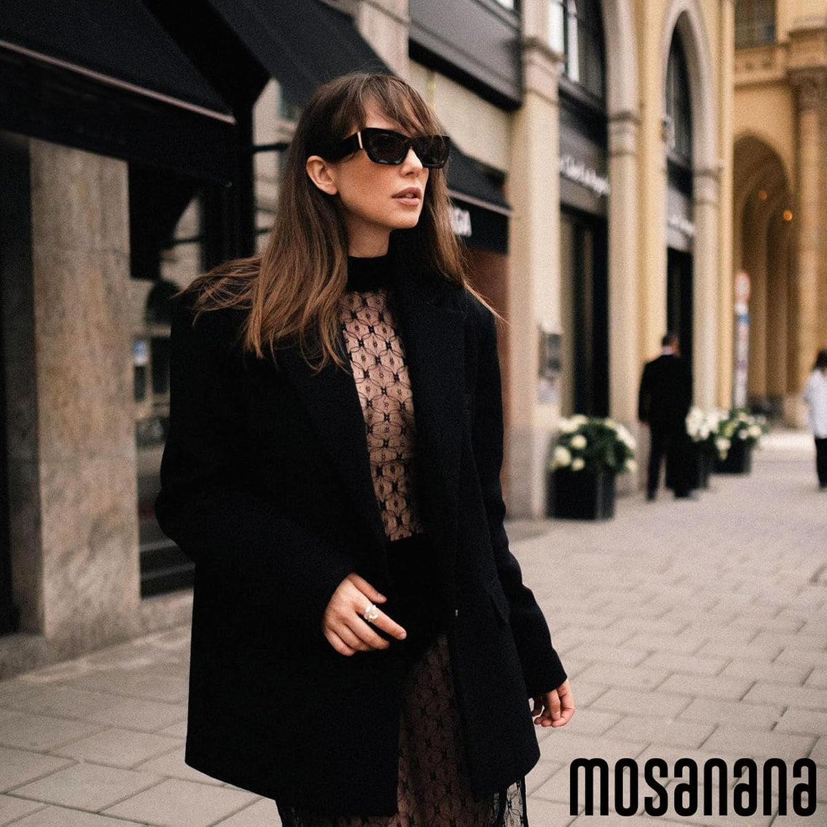 Retro Cat Eye Rectangle Polarized Sunglasses for Women Chunky Style MS52370
