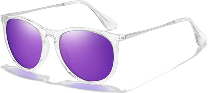Polarized Sunglasses for Women Men - Trendy 2024 Vintage Classic Retro Round Mirrored Lens Designer Style
