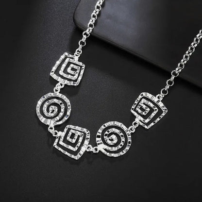 925 Sterling Silver Jewelry Sets Fine Retro Thread Earrings Bracelets Neckalce for Women Fashion Party Wedding Gifts