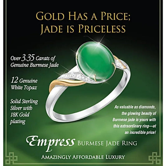 Exquisite Empress Burma Burma Jade 925 Sterling Silver Ring Green Jade Gemstone Ring Bright Diamond Simple Ring, Elegant and Fashionable Ladies Jewelry Accessories Anniversary, Gift for Wife, Mother, Daughter, Friend