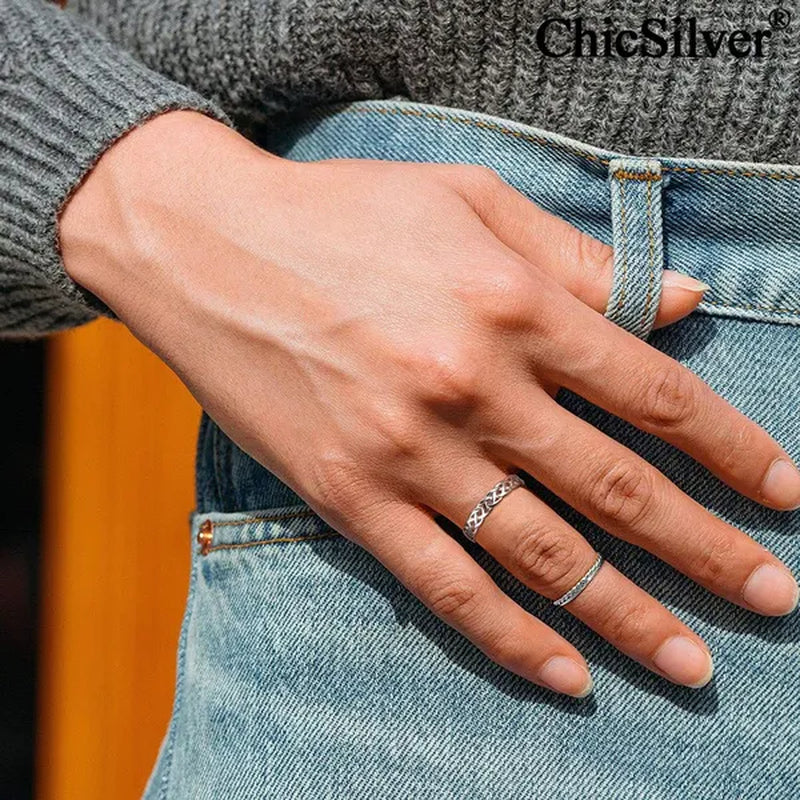 Chicsilver 925 Sterling Silver Ring for Women Men 4Mm Celtic Knot Wedding Band Eternity Ring Size 4 to 12