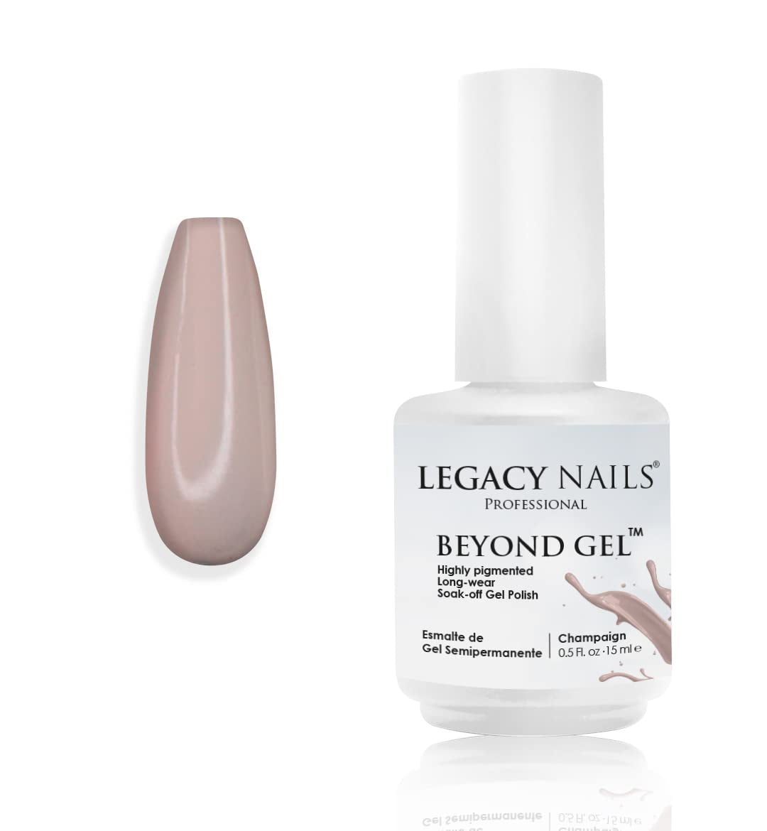 Professional Beyond Gel Soak-Off Nail Gel Polish Full Coverage Highly Pigmented Gel Nail Polish (BEYOND GEL - BEIGE 1/2 OZ)