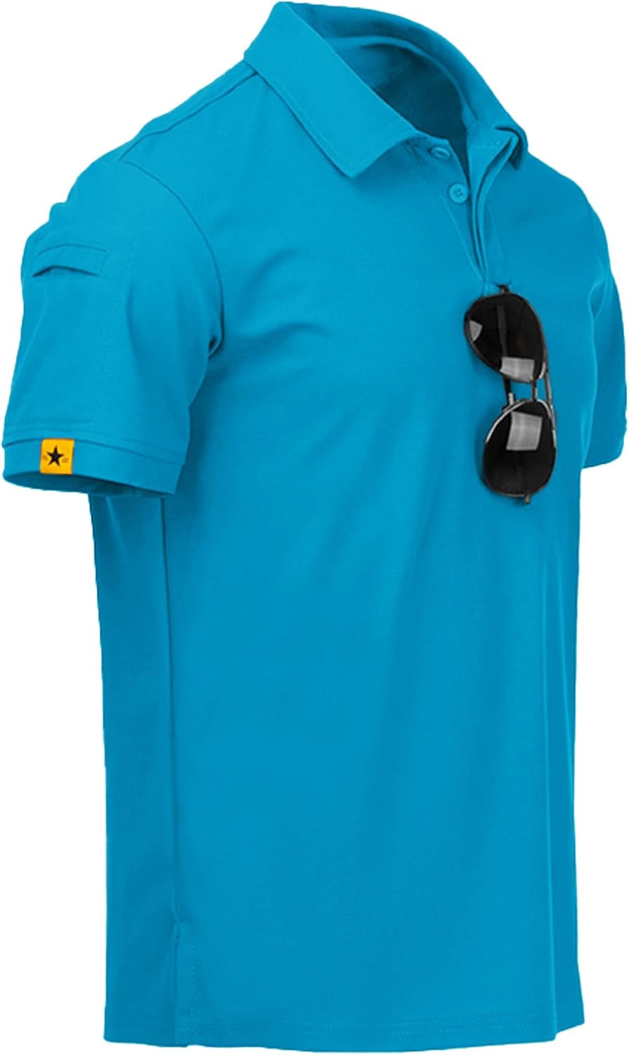 Mens Polo Shirt Short Sleeve Sports Tactical T-Shirt Athletic Golf Polos Daily Casual Stylish Collared Shirts for Men