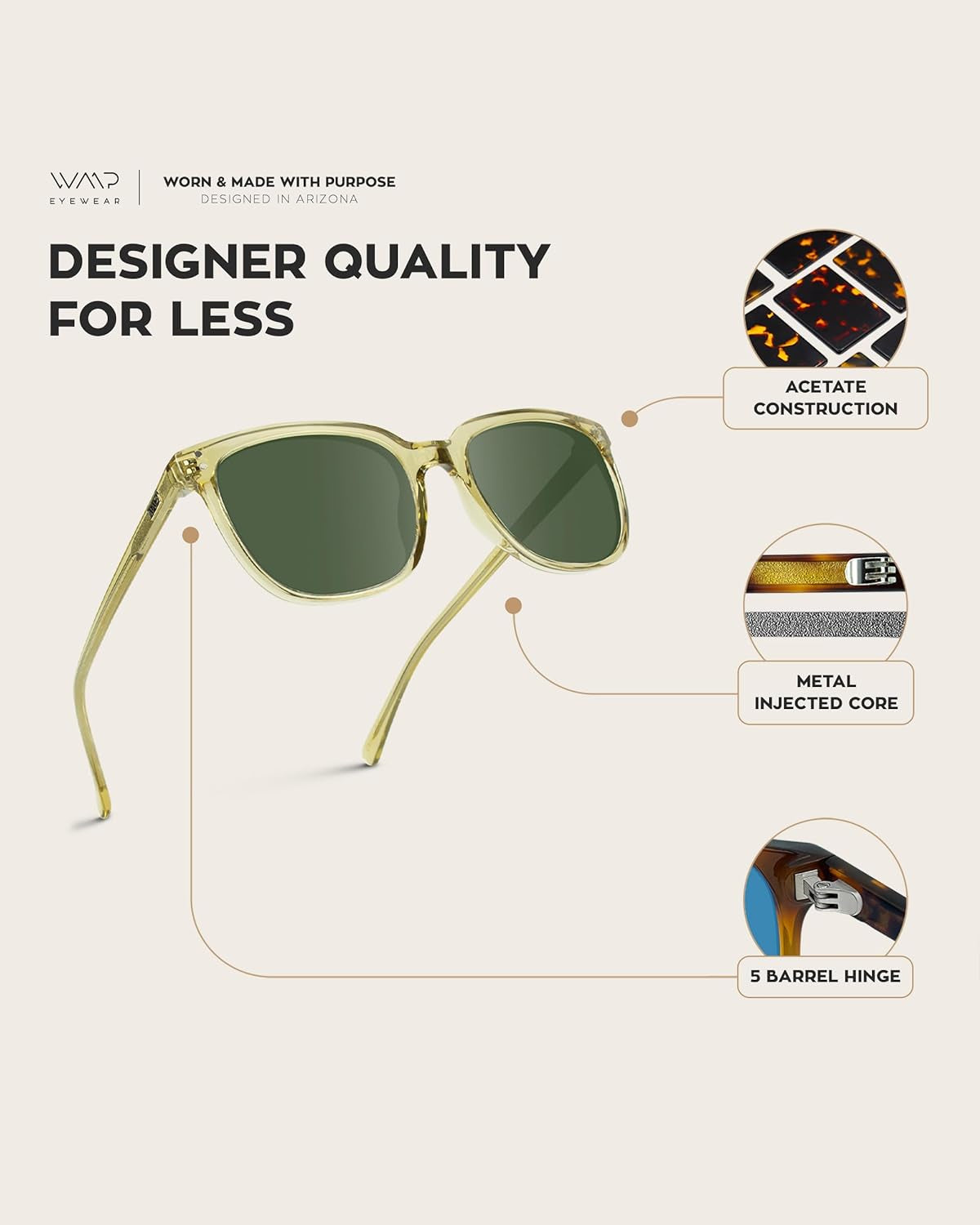 Polarized Classic Retro Flat Square Unisex Sunglasses