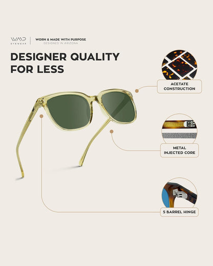 Polarized Classic Retro Flat Square Unisex Sunglasses