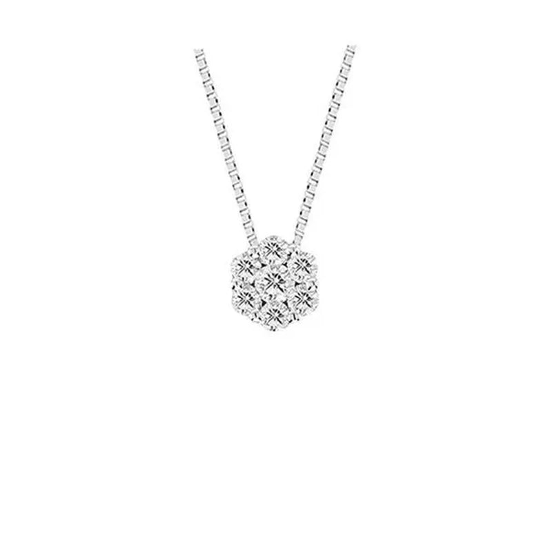 0.15 Ct. Diamond Cluster Pendant In 14K Gold