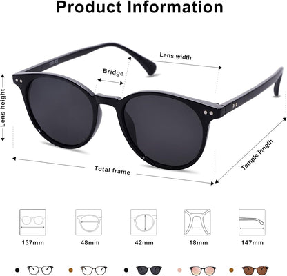 Small round Classic Polarized Sunglasses for Women Men Vintage Style UV400 Lens SJ2113